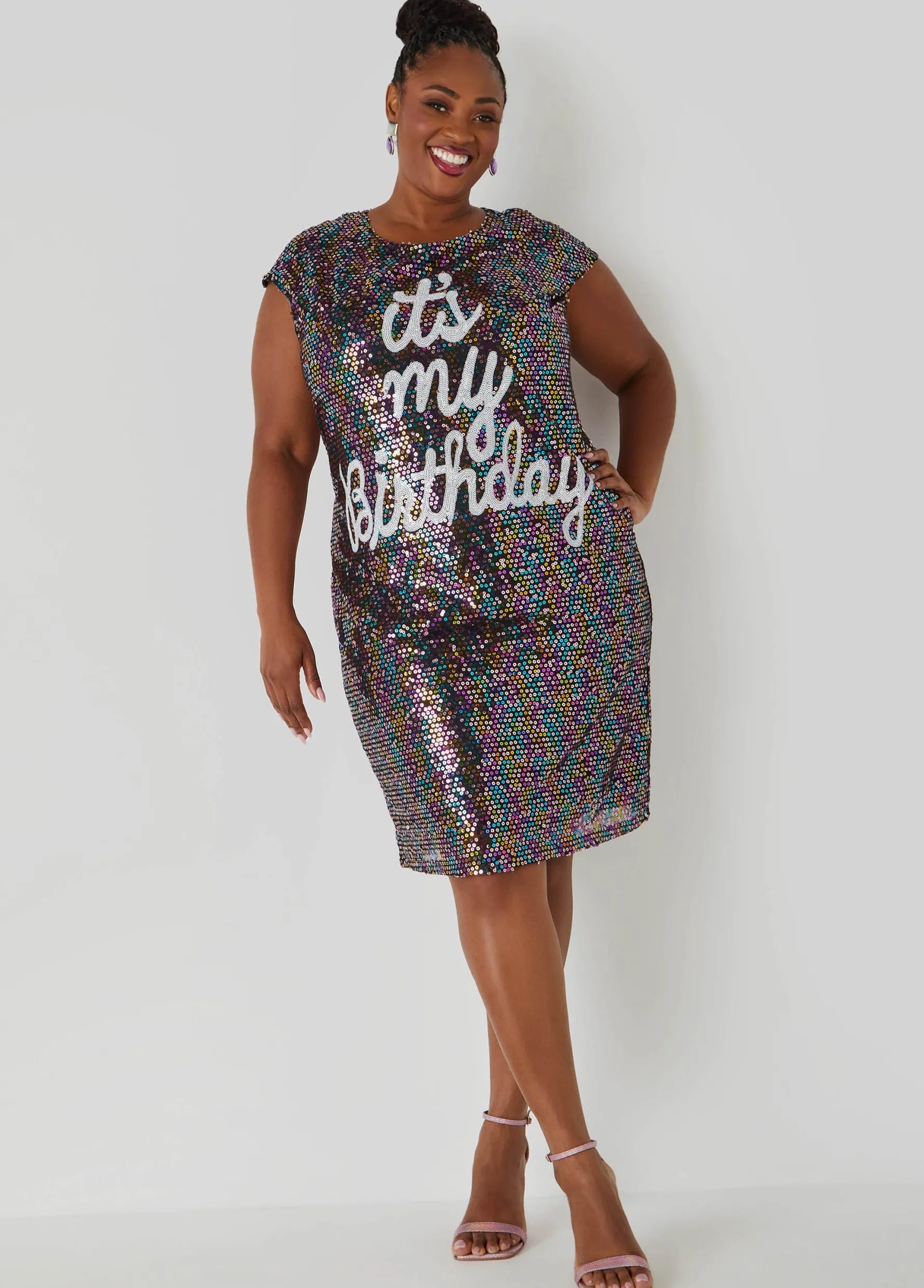 Clearance Ashley Stewart It's My Birthday Dress Multi