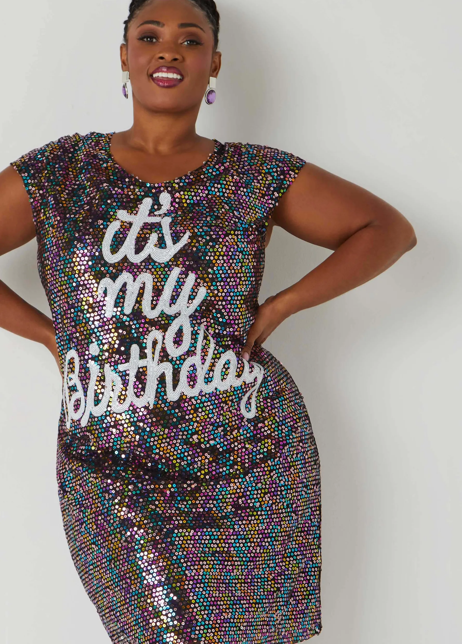Clearance Ashley Stewart It's My Birthday Dress Multi