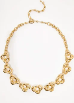 Clearance Ashley Stewart Knotted Tone Necklace Gold