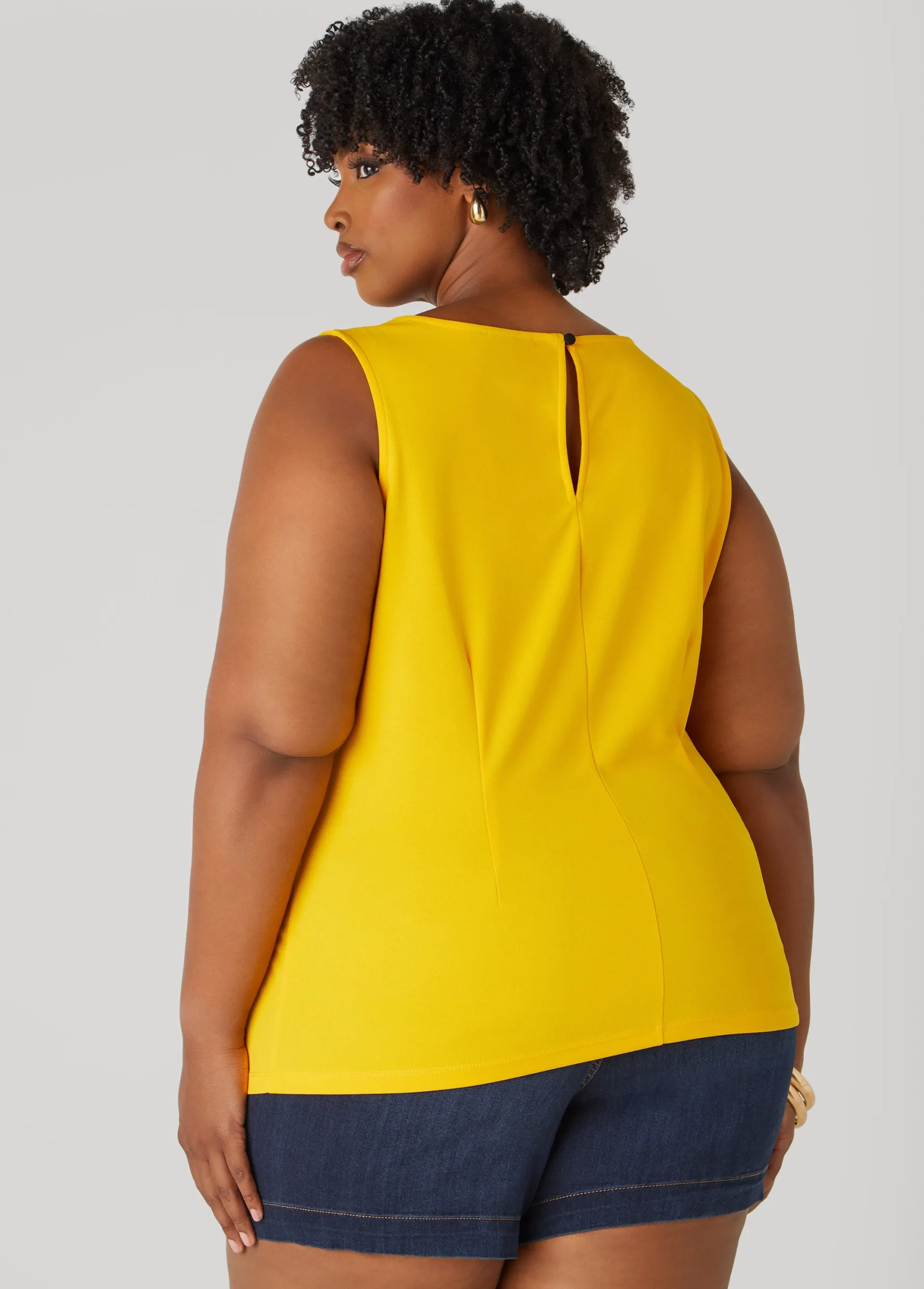 Best Ashley Stewart Knotted Split Front Top
