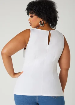 Best Ashley Stewart Knotted Split Front Top