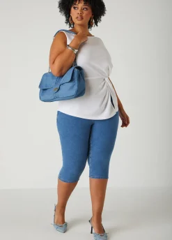 Best Ashley Stewart Knotted Split Front Top