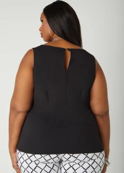 Best Ashley Stewart Knotted Split Front Top