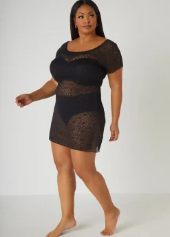 Fashion Ashley Stewart Lace Chemise Black