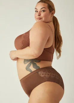 Clearance Ashley Stewart Lace Paneled Hipster Briefs