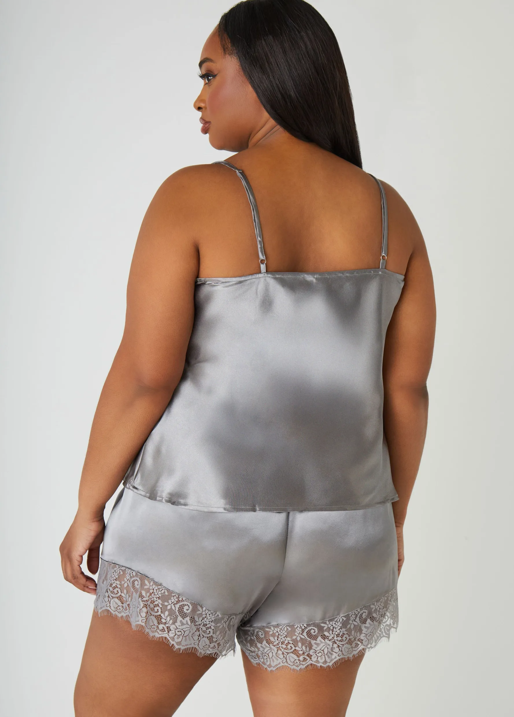 Best Ashley Stewart Lace Trimmed Cami & Shorts Set