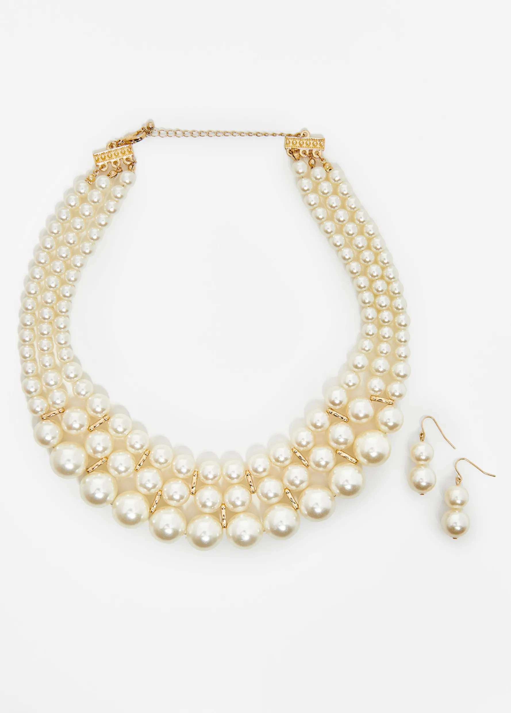 Best Ashley Stewart Layered Faux Necklace Set Pearl