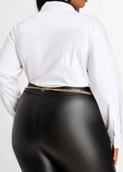 Discount Ashley Stewart Layered Tone Chain Belt Gold
