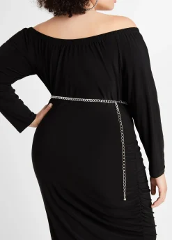 Best Ashley Stewart Layered Tone Chain Belt Silver