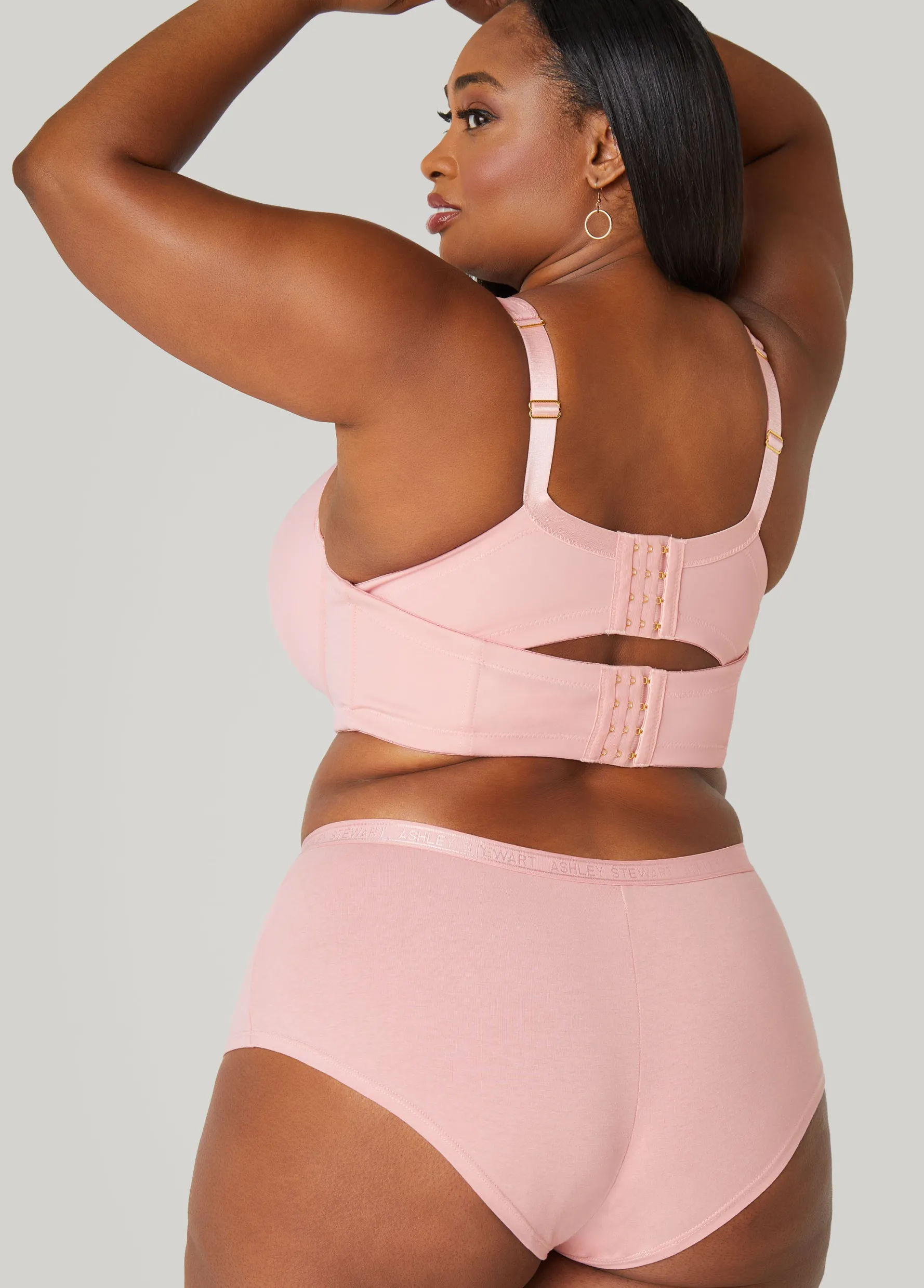 New Ashley Stewart Logo Cotton Blend Boyshorts