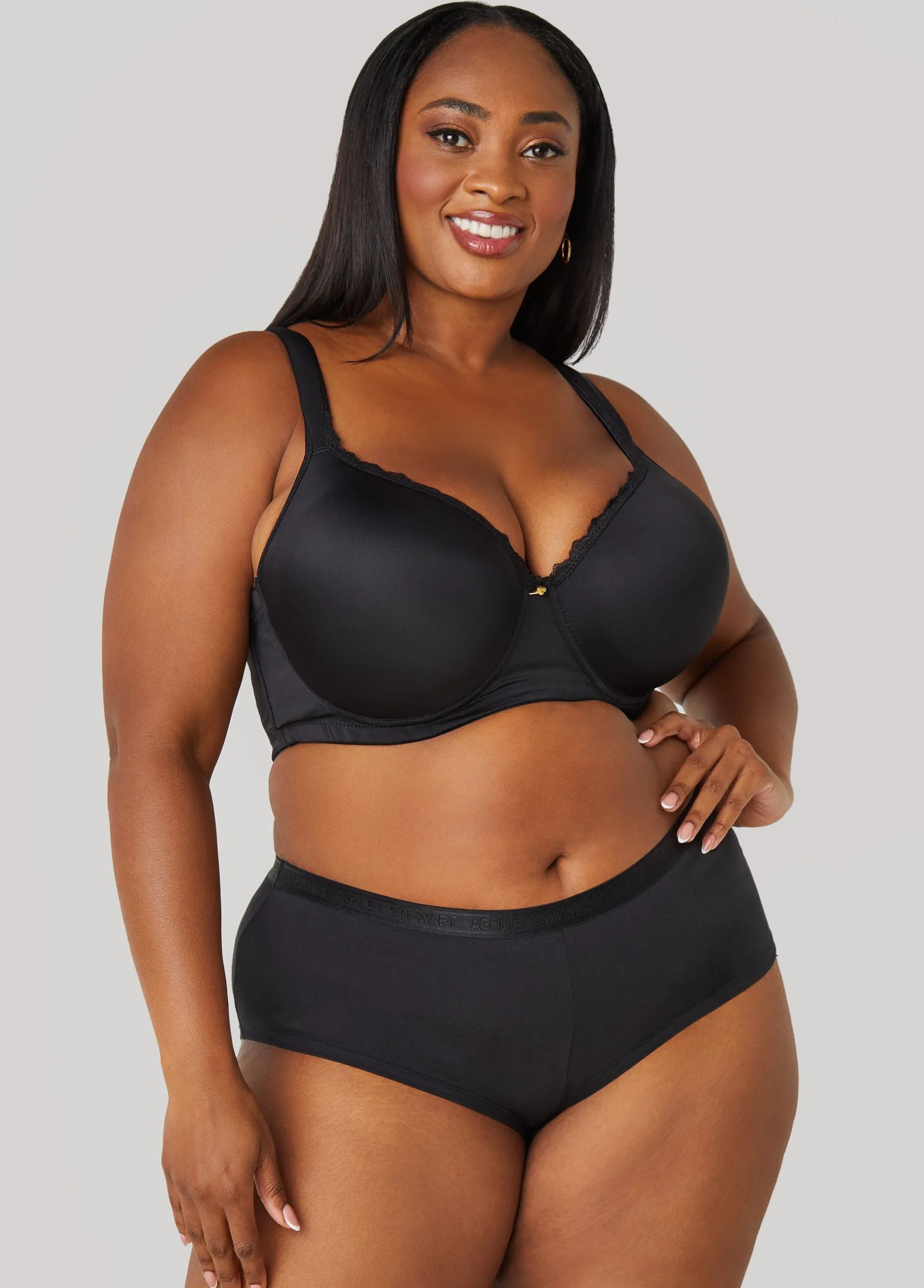 New Ashley Stewart Logo Cotton Blend Boyshorts