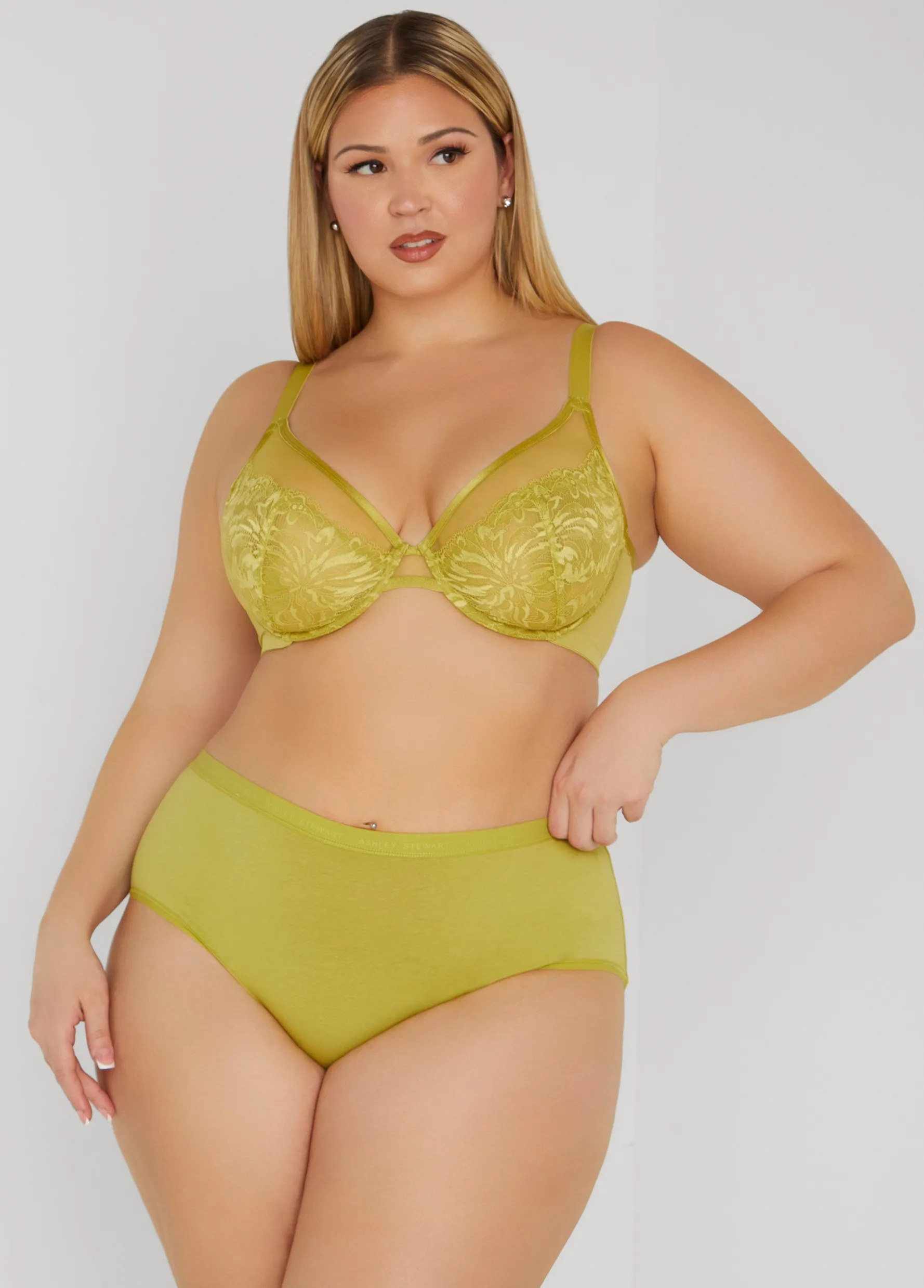 Hot Ashley Stewart Logo Cotton Blend Briefs