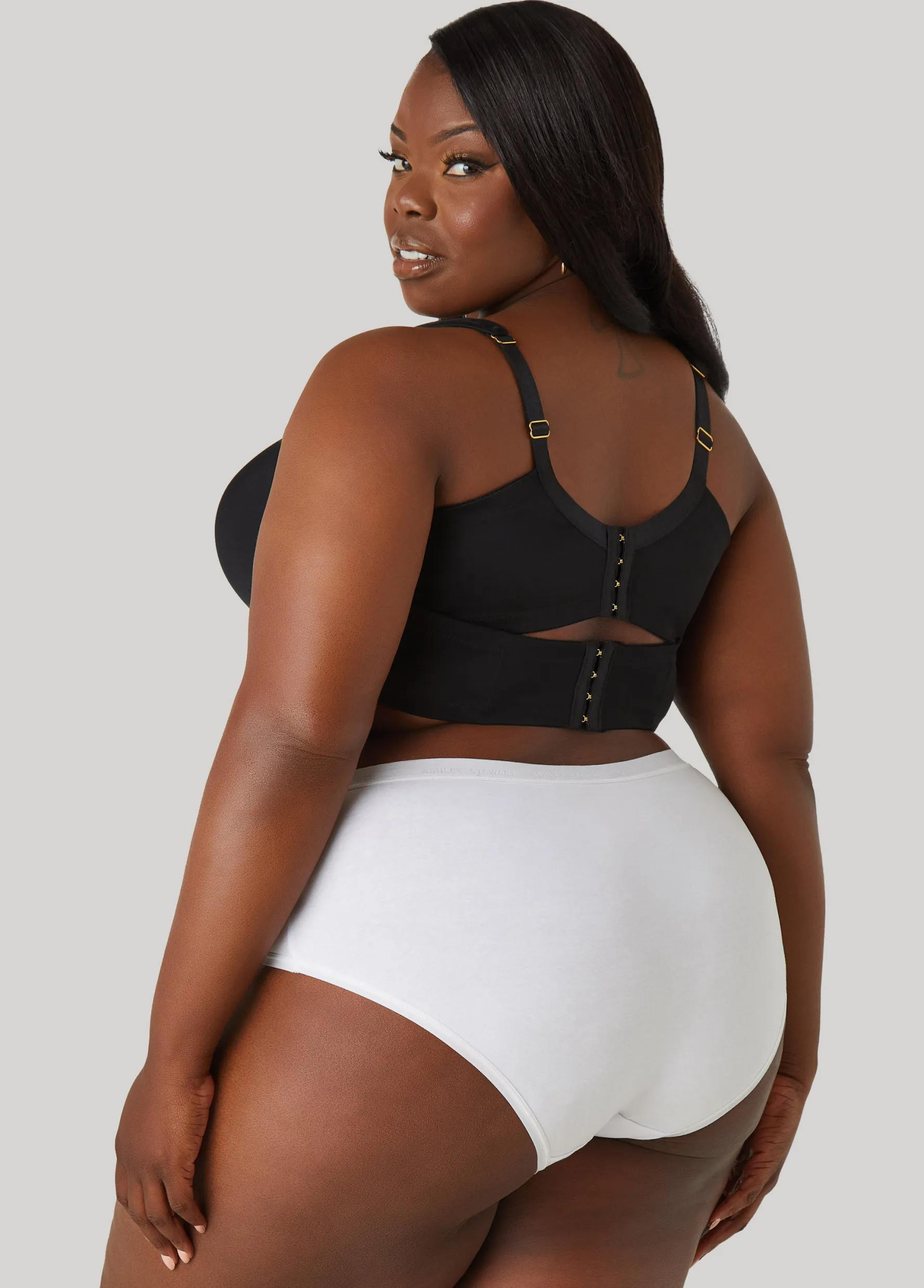 Hot Ashley Stewart Logo Cotton Blend Briefs