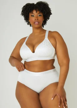 Best Ashley Stewart Logo Cotton Blend Briefs White