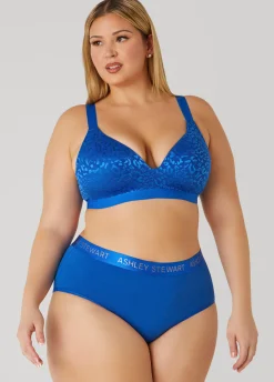 Best Ashley Stewart Logo Cotton Blend Briefs White