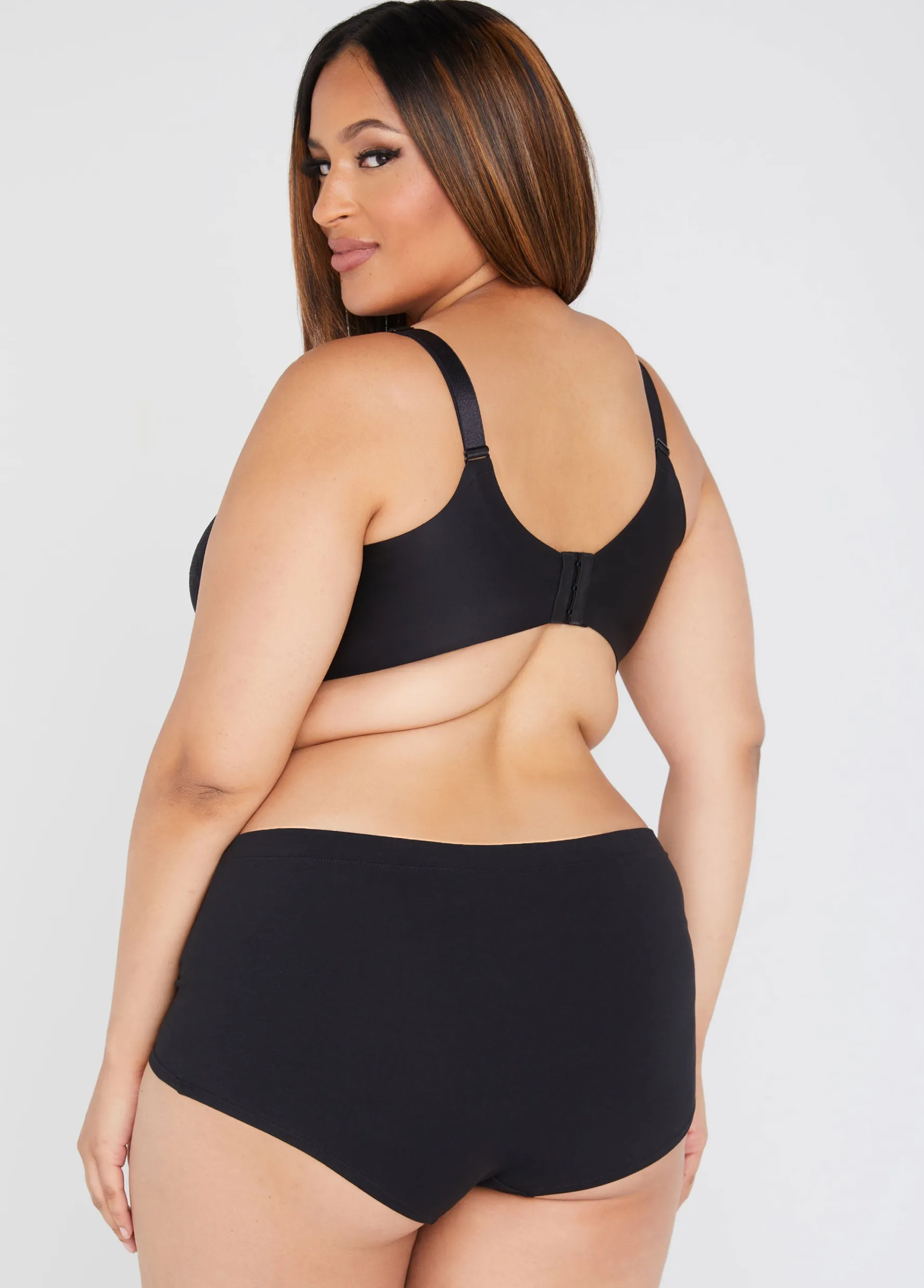 Best Ashley Stewart Logo Print Cotton Blend Boyshorts