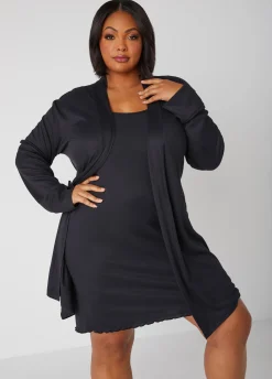 New Ashley Stewart Love To Sleep Chemise And Robe Set