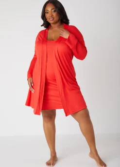 New Ashley Stewart Love To Sleep Chemise And Robe Set