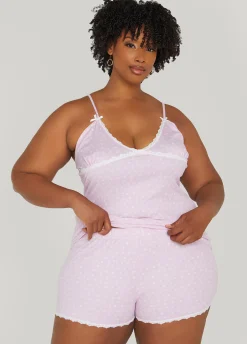 Best Ashley Stewart Love To Sleep Floral PJ Shorts Set Dusty Lavendar