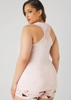 Sale Ashley Stewart Love To Sleep Martini PJs Set Pink