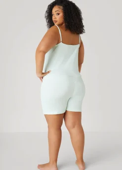 Hot Ashley Stewart Love To Sleep Textured Romper Aquamarine