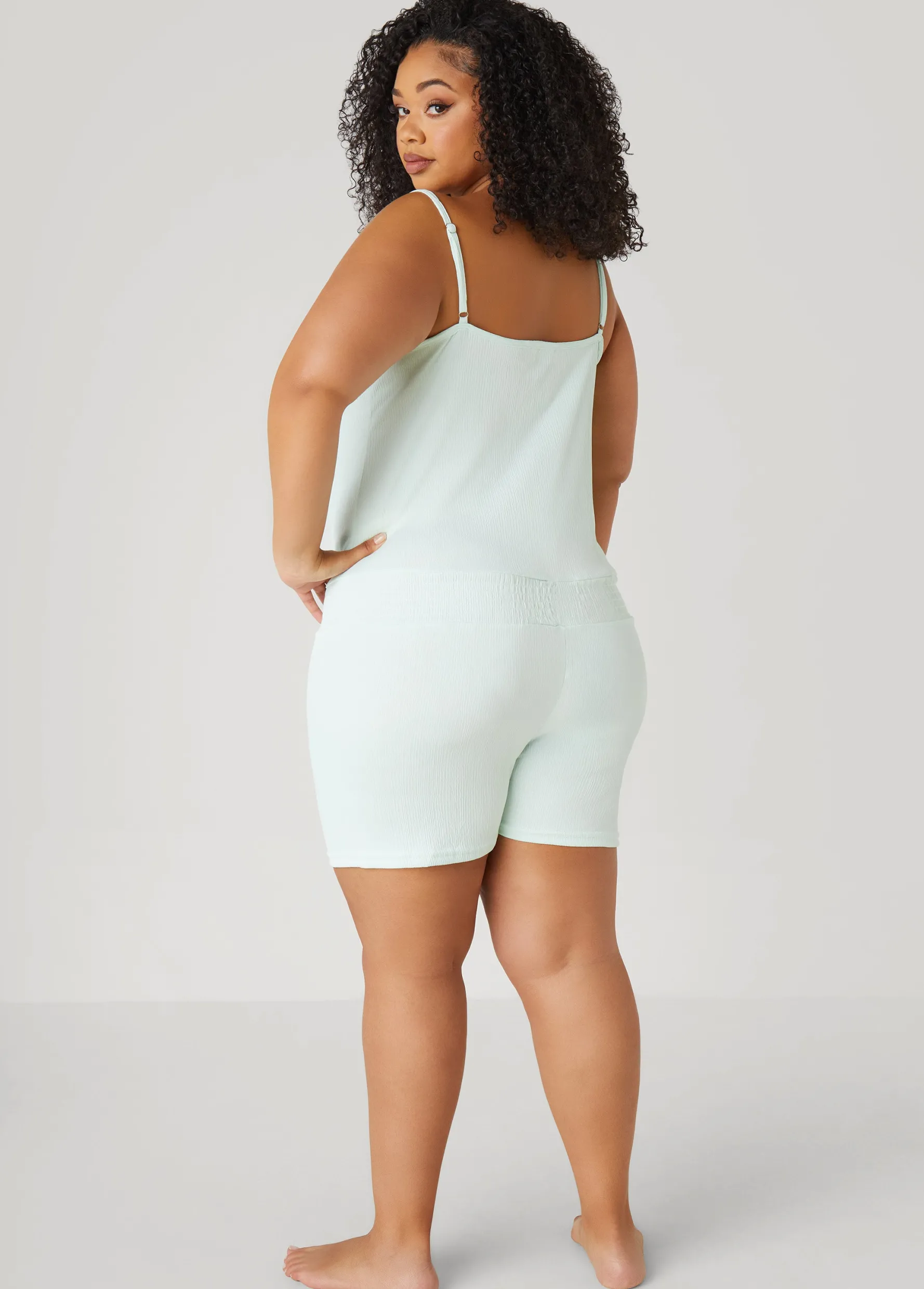 Hot Ashley Stewart Love To Sleep Textured Romper Aquamarine