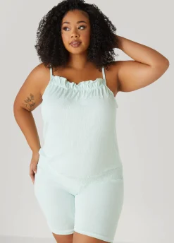 Hot Ashley Stewart Love To Sleep Textured Romper Aquamarine