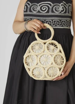 Sale Ashley Stewart Macrame Bucket Bag Natural