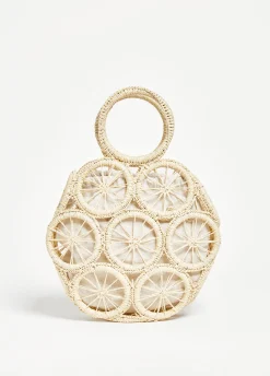 Sale Ashley Stewart Macrame Bucket Bag Natural