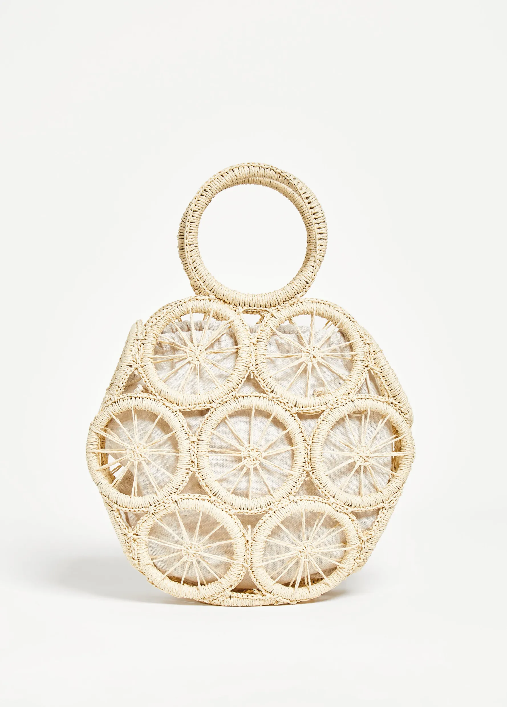 Sale Ashley Stewart Macrame Bucket Bag Natural