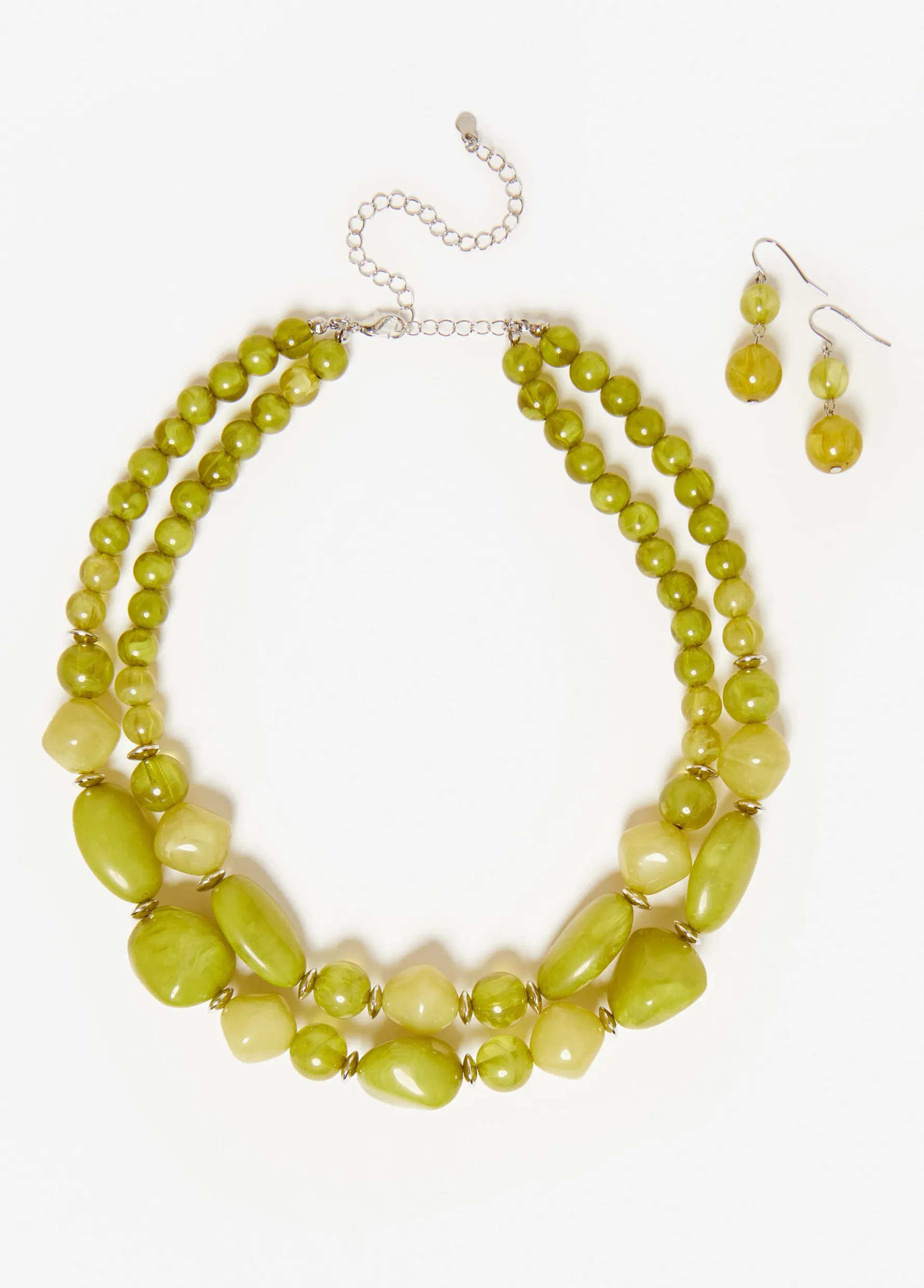 Online Ashley Stewart Marbled Necklace Set MOSS