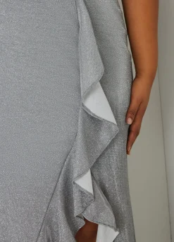 New Ashley Stewart Metallic Halter Gown