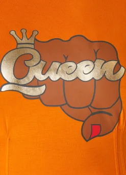 Sale Ashley Stewart Metallic Queen Graphic Tee Marmalade