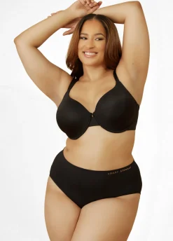 Clearance Ashley Stewart Micro Underwired T-Shirt Bra Black
