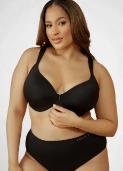 Clearance Ashley Stewart Micro Underwired T-Shirt Bra Black