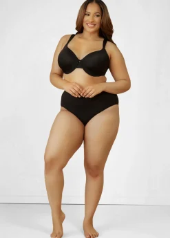 Clearance Ashley Stewart Micro Underwired T-Shirt Bra Black