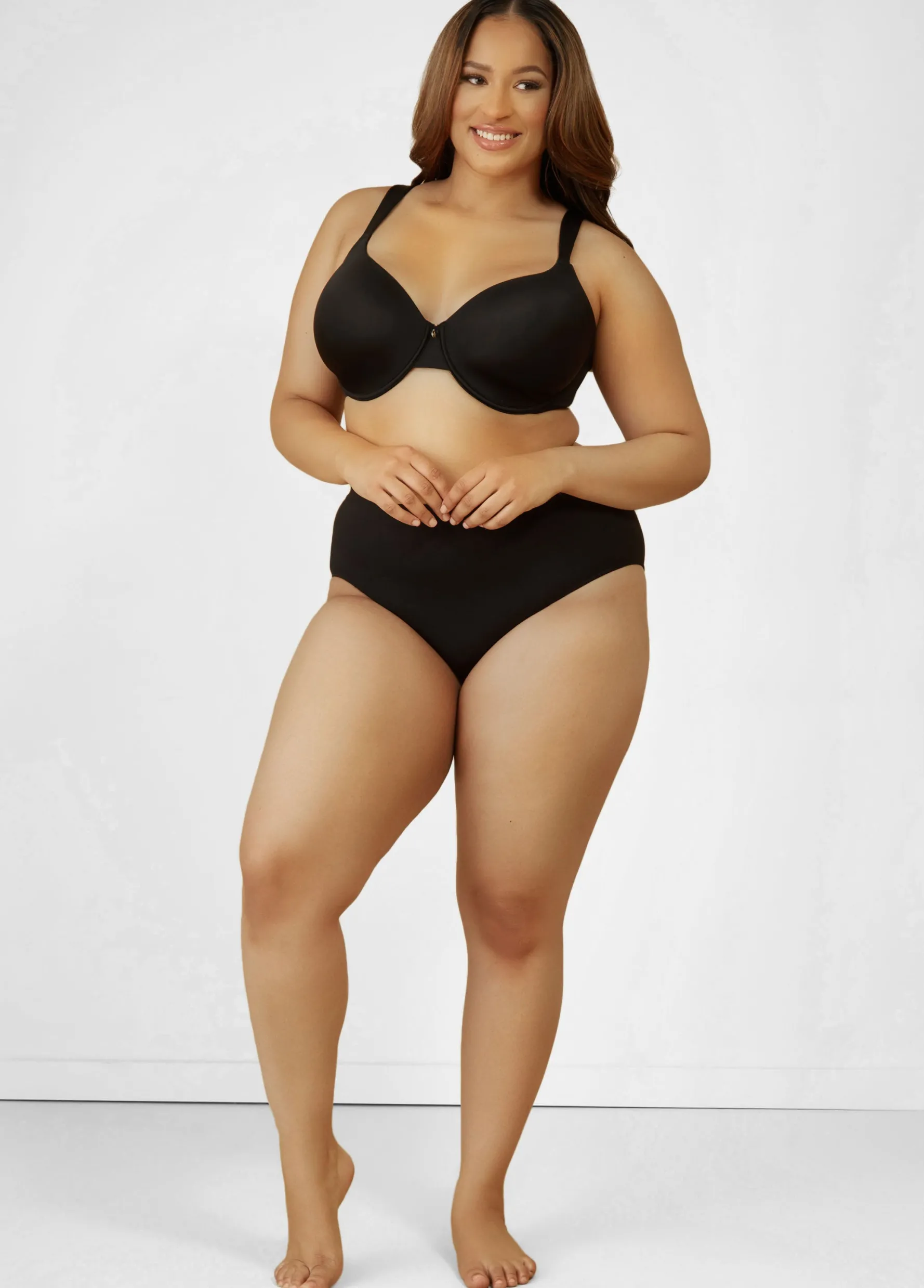 Clearance Ashley Stewart Micro Underwired T-Shirt Bra Black