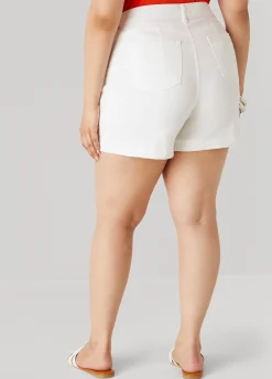 Sale Ashley Stewart Mid Rise Denim Shorts
