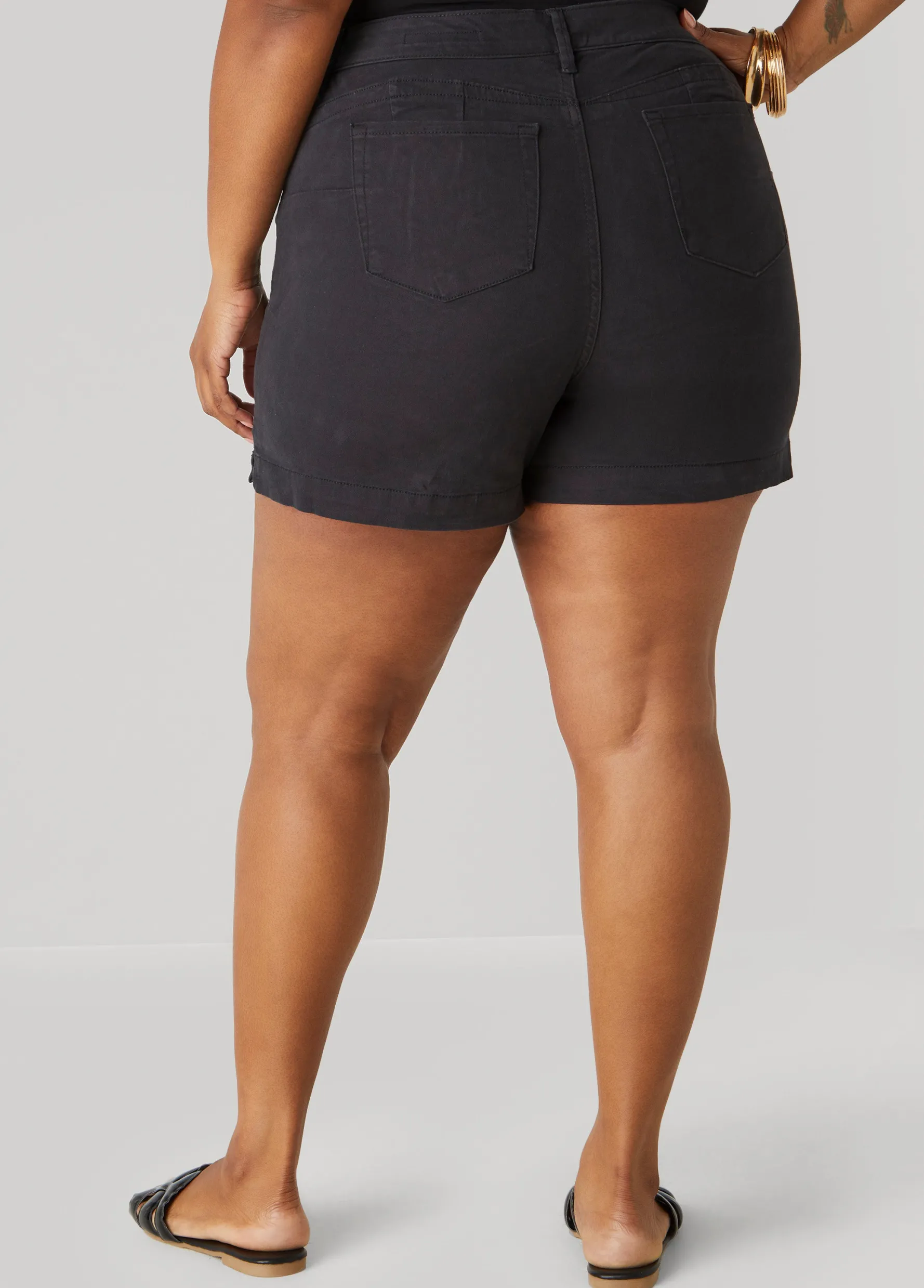 Sale Ashley Stewart Mid Rise Denim Shorts