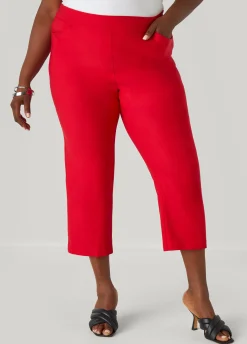 New Ashley Stewart Mid Rise Pull On Capris