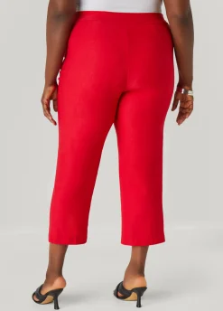 New Ashley Stewart Mid Rise Pull On Capris