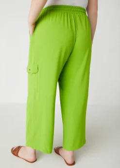 Sale Ashley Stewart Mid Rise Textured Cargo Pants