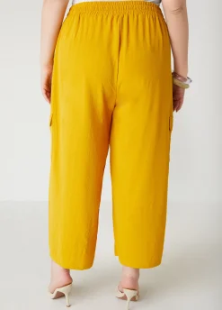 Sale Ashley Stewart Mid Rise Textured Cargo Pants