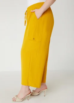Sale Ashley Stewart Mid Rise Textured Cargo Pants