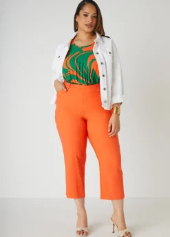 New Ashley Stewart Millennium Cropped Twill Pants