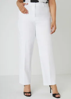 Discount Ashley Stewart Millennium Mid Rise Trousers White