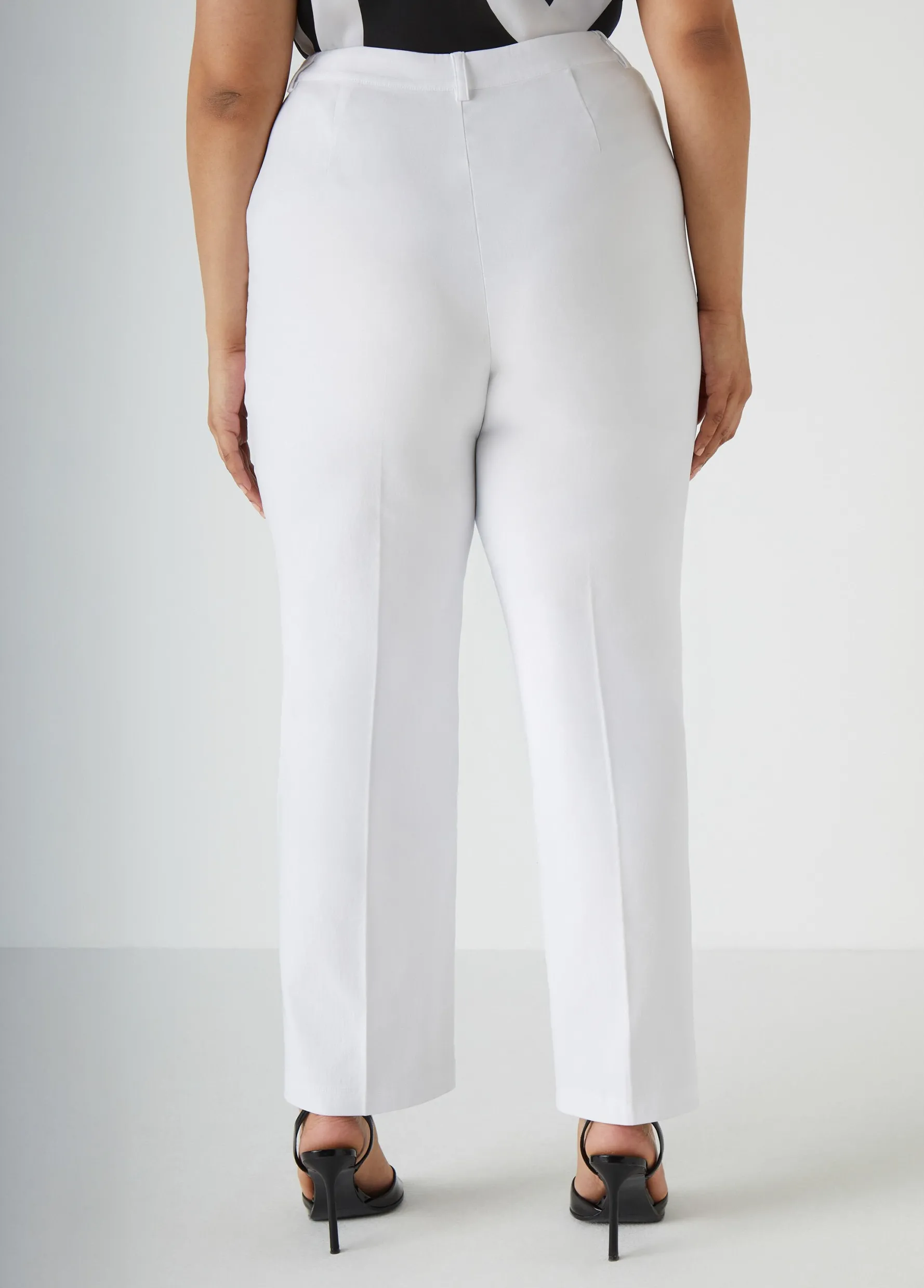 Discount Ashley Stewart Millennium Mid Rise Trousers White