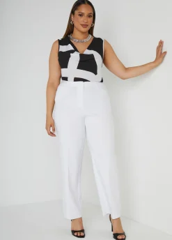 Discount Ashley Stewart Millennium Mid Rise Trousers White