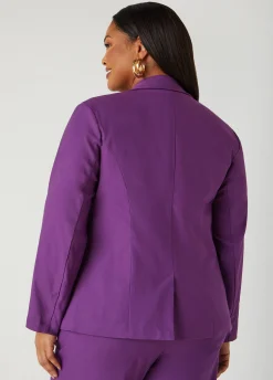 Clearance Ashley Stewart Millennium Stretch Twill Blazer Purple Magic