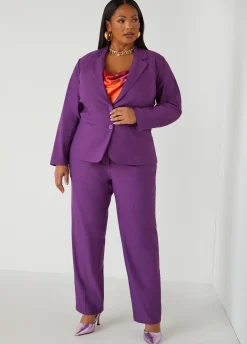 Fashion Ashley Stewart Millennium Stretch Twill Pants Purple Magic